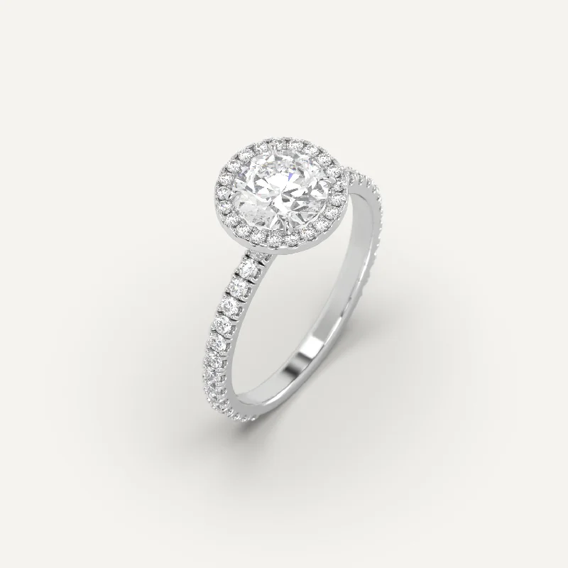 heart shaped ring for women -1 carat Round Cut Diamond Ring