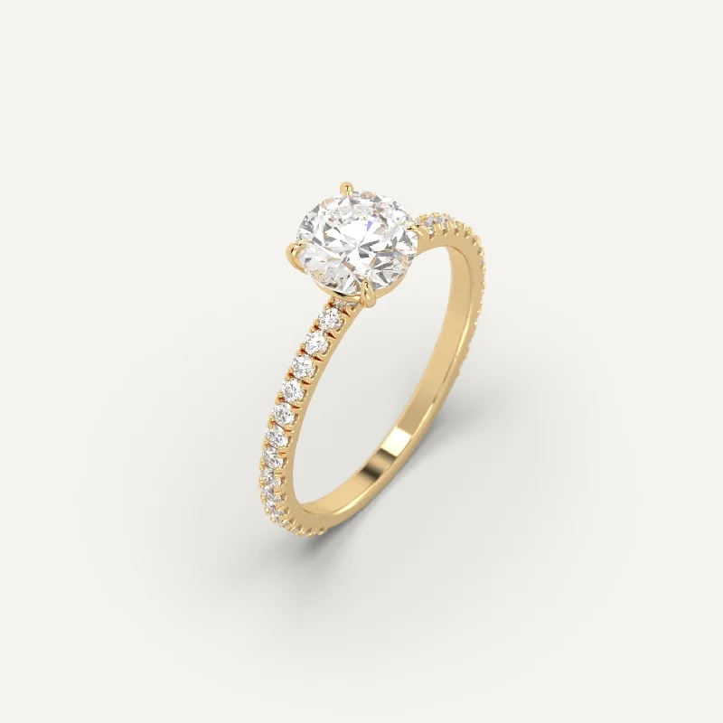 crystal ring for women -1 carat Round Cut Diamond Ring