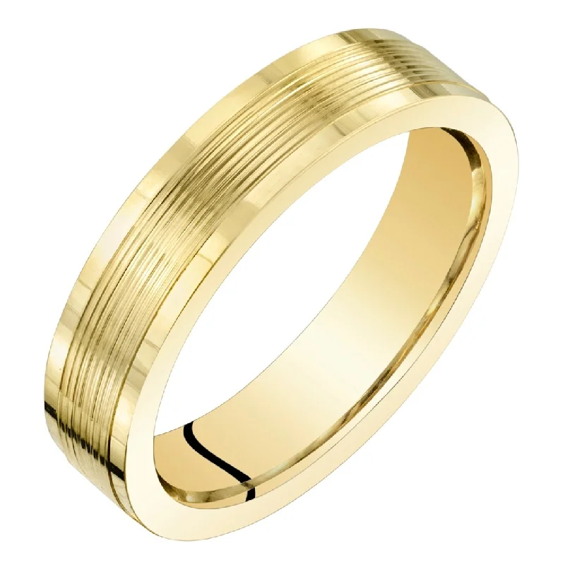 adjustable gold ring for women -14k Yellow Gold Classic Fit 4mm Wedding and Anniversary Band