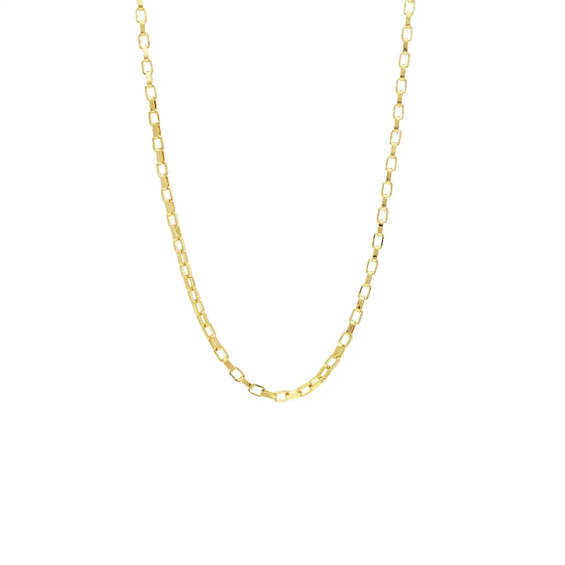 sterling silver necklace for men -17" gold plated large box chain necklace