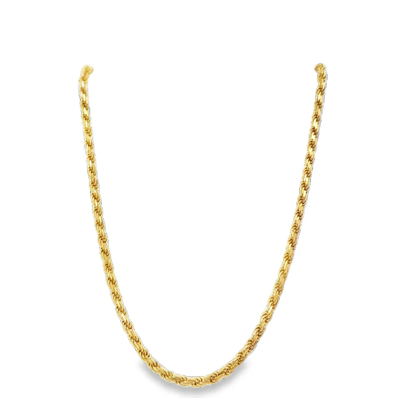 rose gold necklace for women -18" Diamond Cut Rope Style Chain Necklace in 18k Yellow Gold