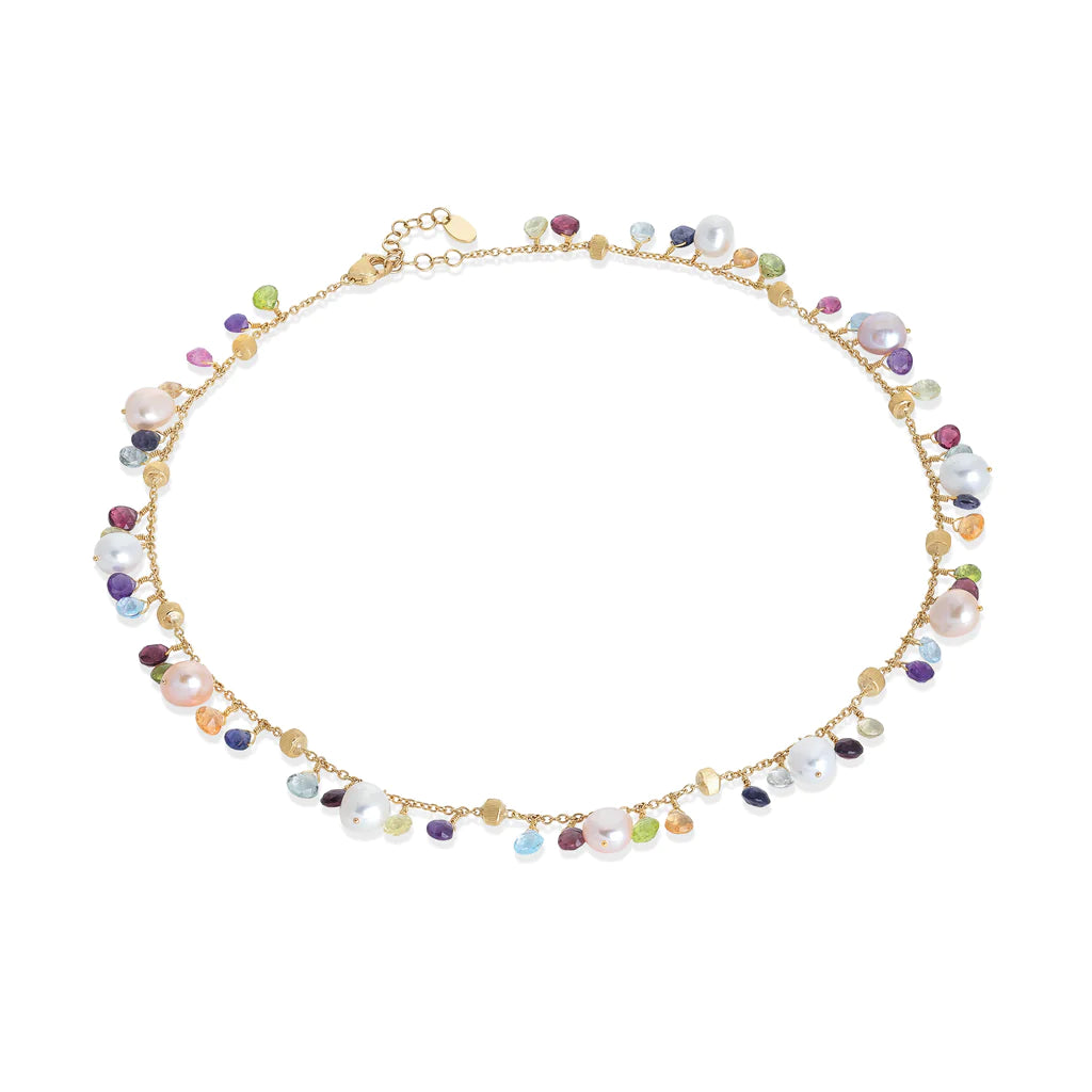 angel number necklace for women -Marco Bicego Paradise Collection Mixed Gemstone & Pearl Necklace