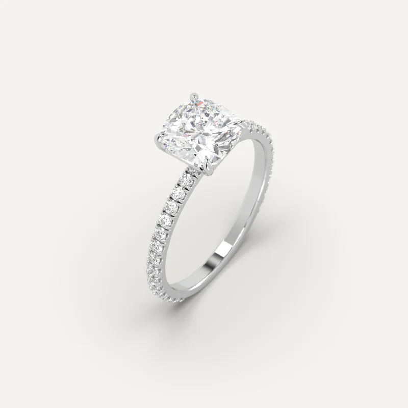 luxury gemstone ring for women -2 carat Cushion Cut Diamond Ring