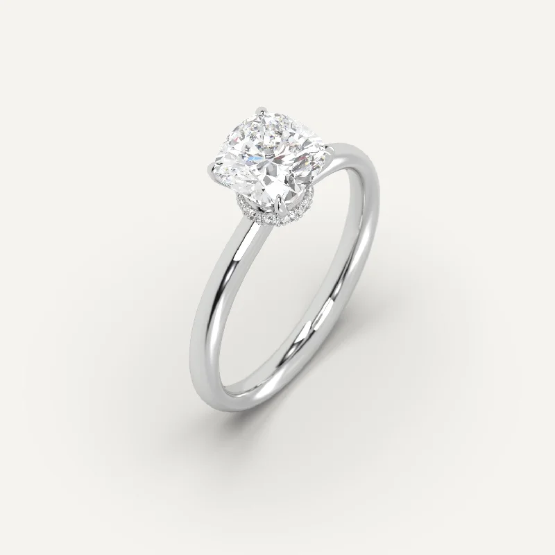 cubic zirconia ring for women -2 carat Cushion Cut Diamond Ring