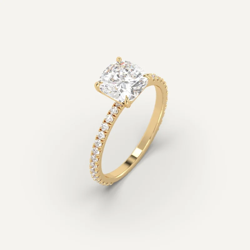 heart promise ring for girlfriend -2 carat Cushion Cut Diamond Ring