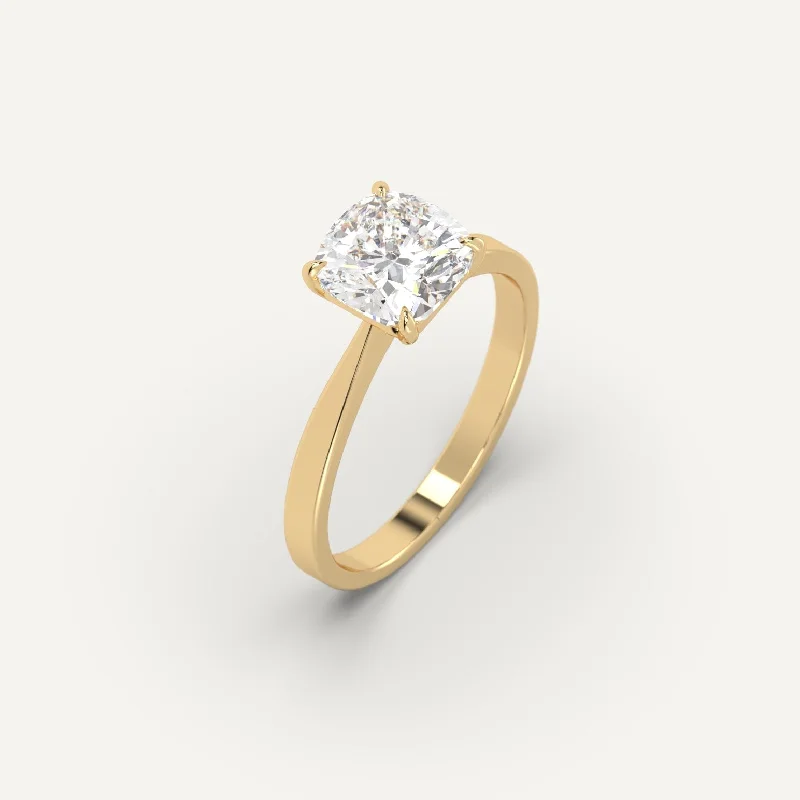 dainty gold ring for women -2 carat Cushion Cut Diamond Ring