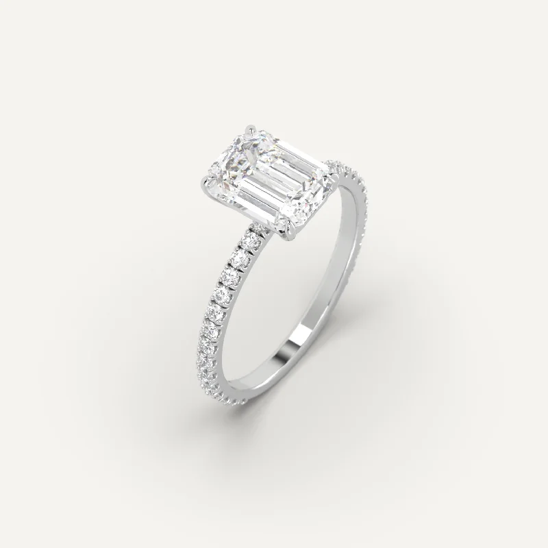 open band ring for women -2 carat Emerald Cut Diamond Ring