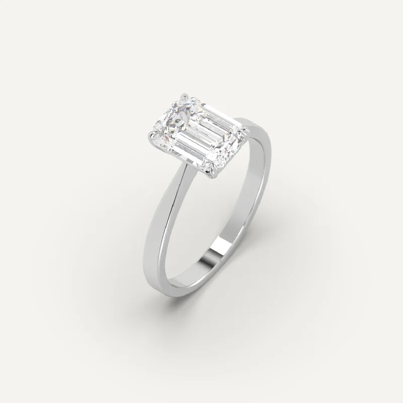 vintage diamond ring for women -2 carat Emerald Cut Diamond Ring