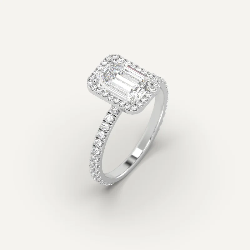 pearl ring for women -2 carat Emerald Cut Diamond Ring