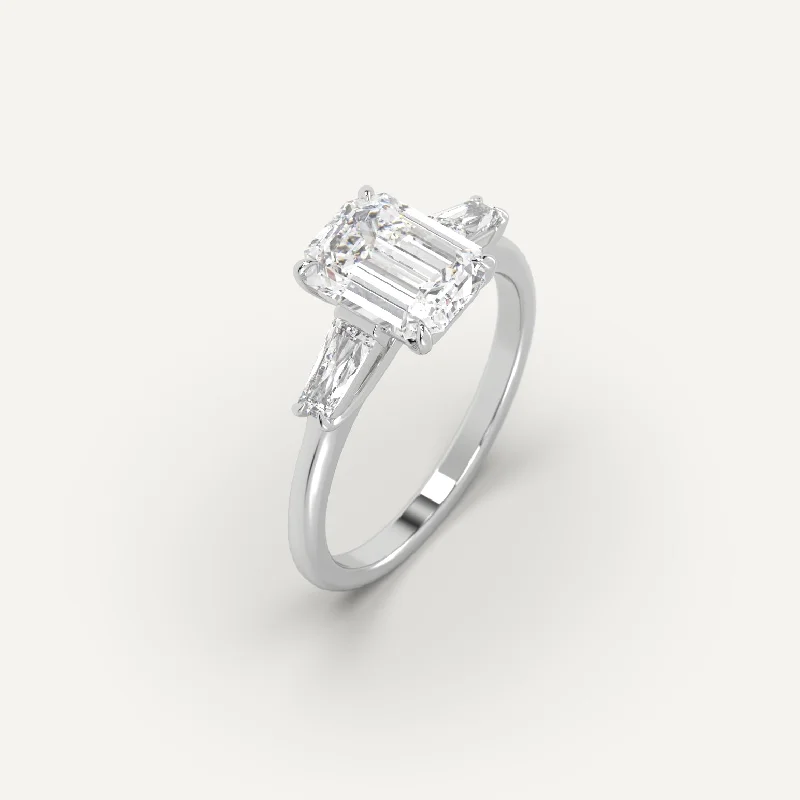 vintage engagement ring for women -2 carat Emerald Cut Diamond Ring