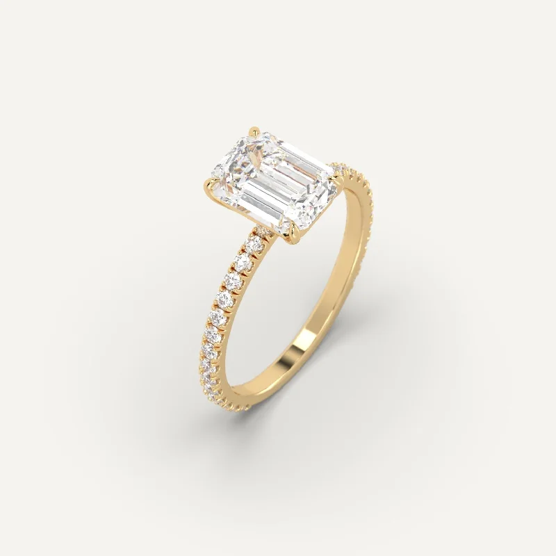 fashion ring for daily wear -2 carat Emerald Cut Diamond Ring