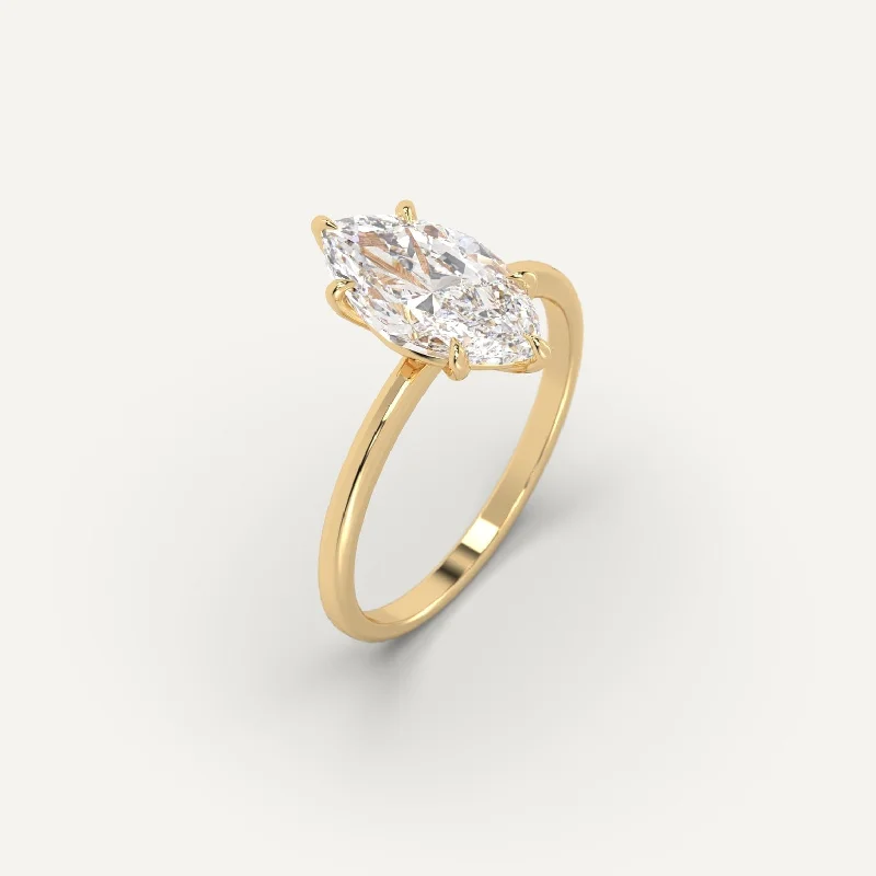 anniversary band for couples -2 carat Marquise Cut Diamond Ring