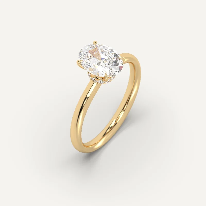 antique style ring for women -2 carat Oval Cut Diamond Ring