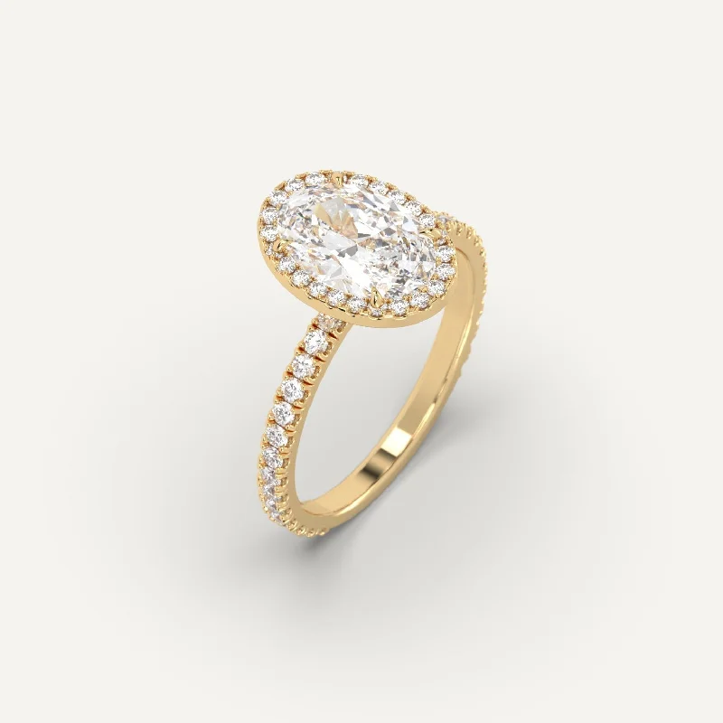 crystal ring for women -2 carat Oval Cut Diamond Ring