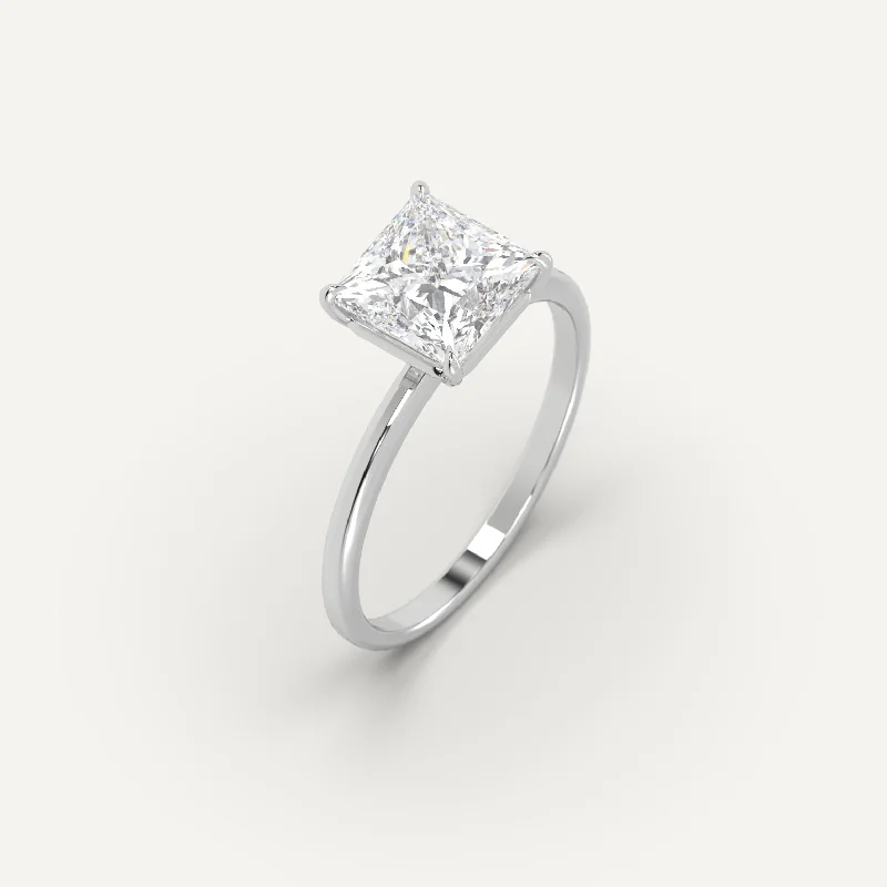 dainty gold ring for women -2 carat Princess Cut Diamond Ring