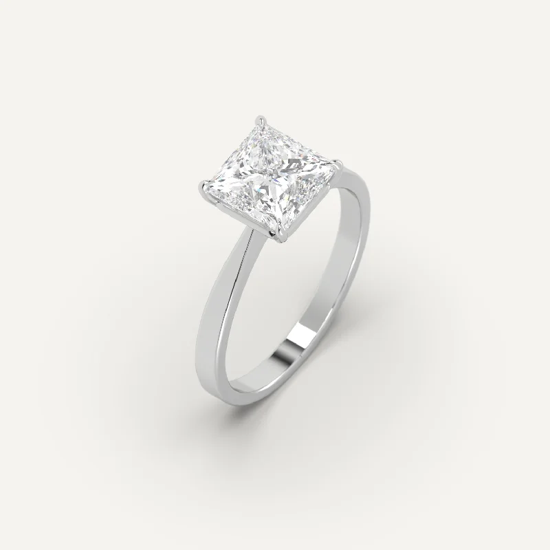 moonstone ring for women -2 carat Princess Cut Diamond Ring