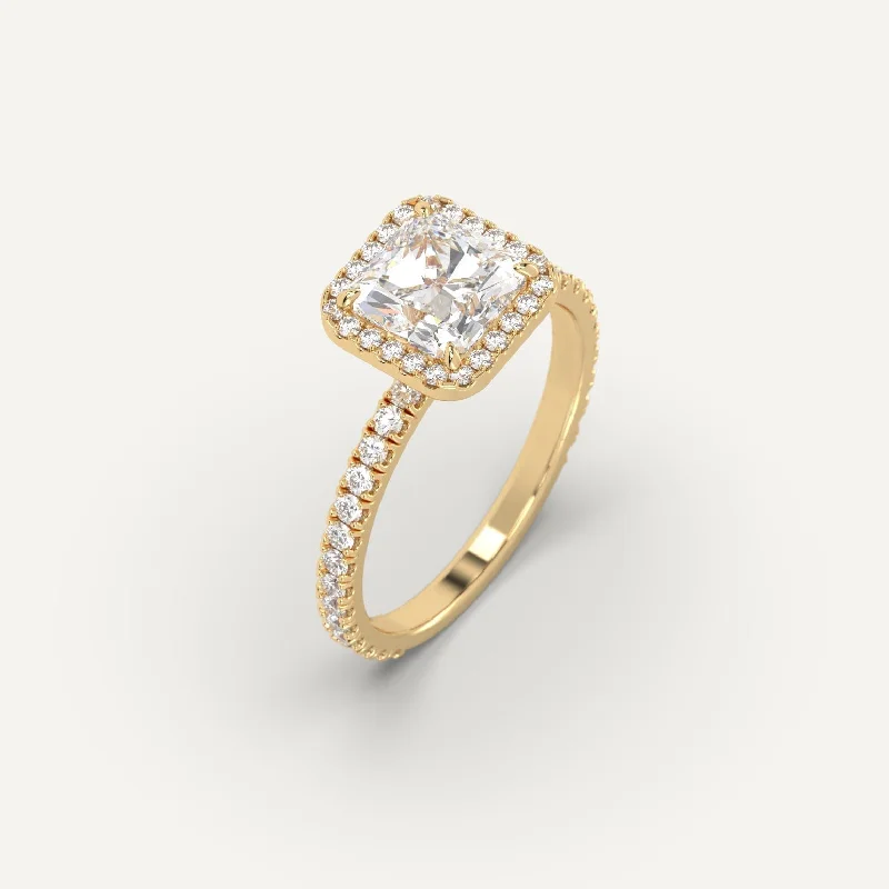 cubic zirconia ring for women -2 carat Radiant Cut Diamond Ring