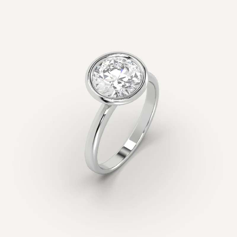 bold statement ring for women -2 carat Round Cut Diamond Ring