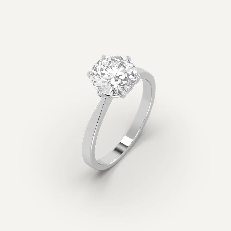 adjustable ring for women -2 carat Round Cut Diamond Ring