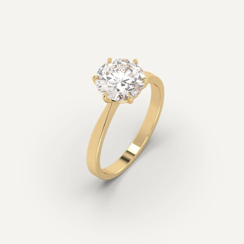 marquise diamond ring for women -2 carat Round Cut Diamond Ring