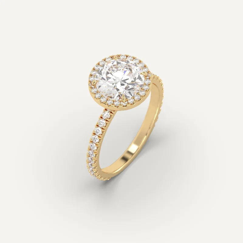 vintage diamond ring for women -2 carat Round Cut Diamond Ring