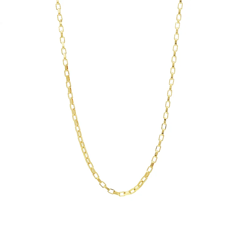 gold necklace for women -20" gold plated large box chain necklace