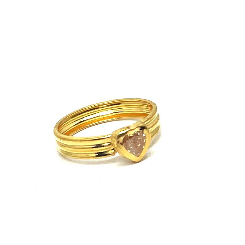 crystal adjustable ring for women -22K Gold Ring