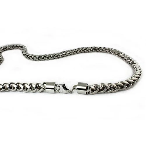 infinity heart necklace for women -24" Stainless Steel Bulky Wheat Necklace