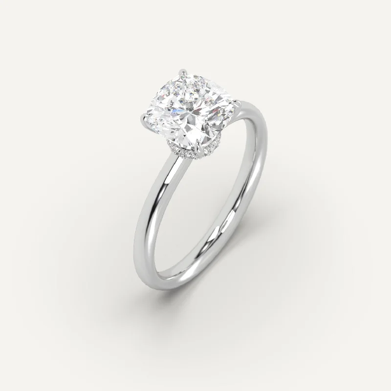 heart promise ring for girlfriend -3 carat Cushion Cut Diamond Ring