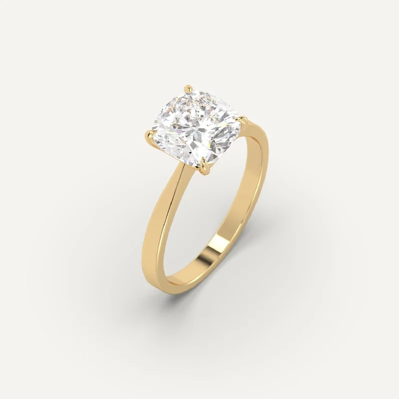 anniversary band for couples -3 carat Cushion Cut Diamond Ring