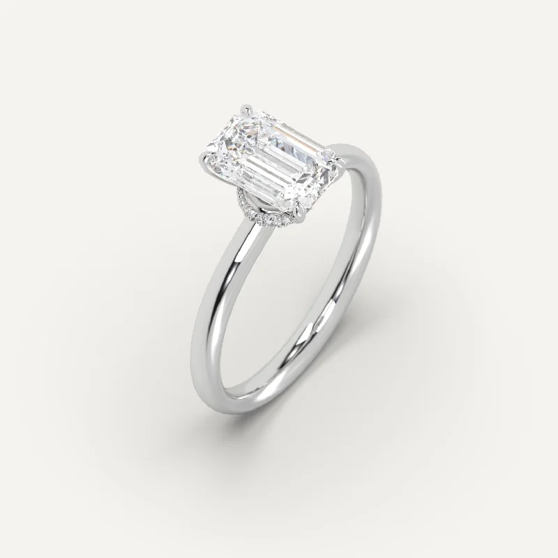 rose gold band for weddings -3 carat Emerald Cut Diamond Ring