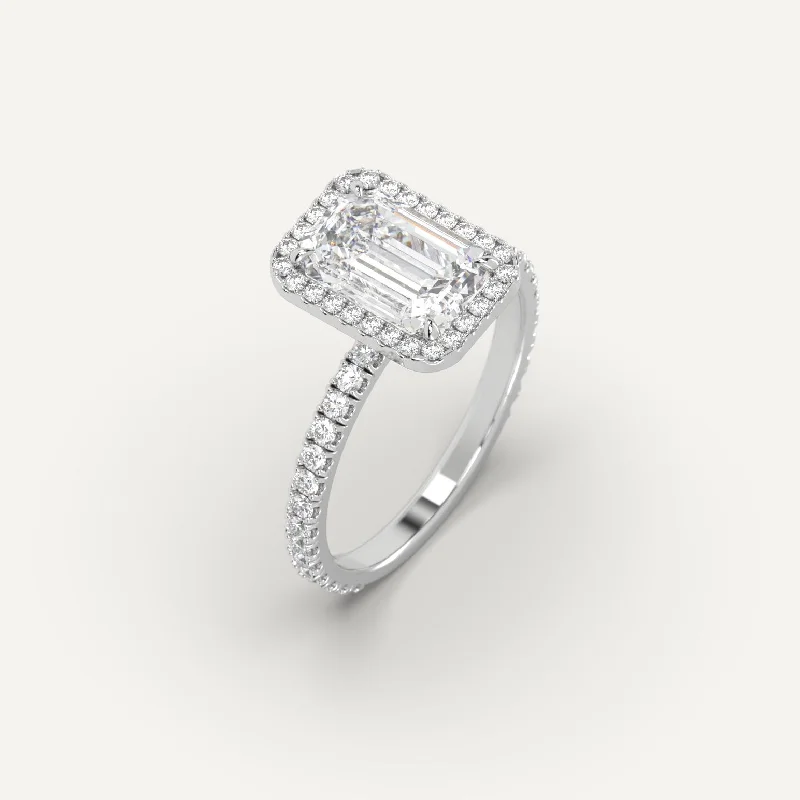 simple silver ring for men -3 carat Emerald Cut Diamond Ring