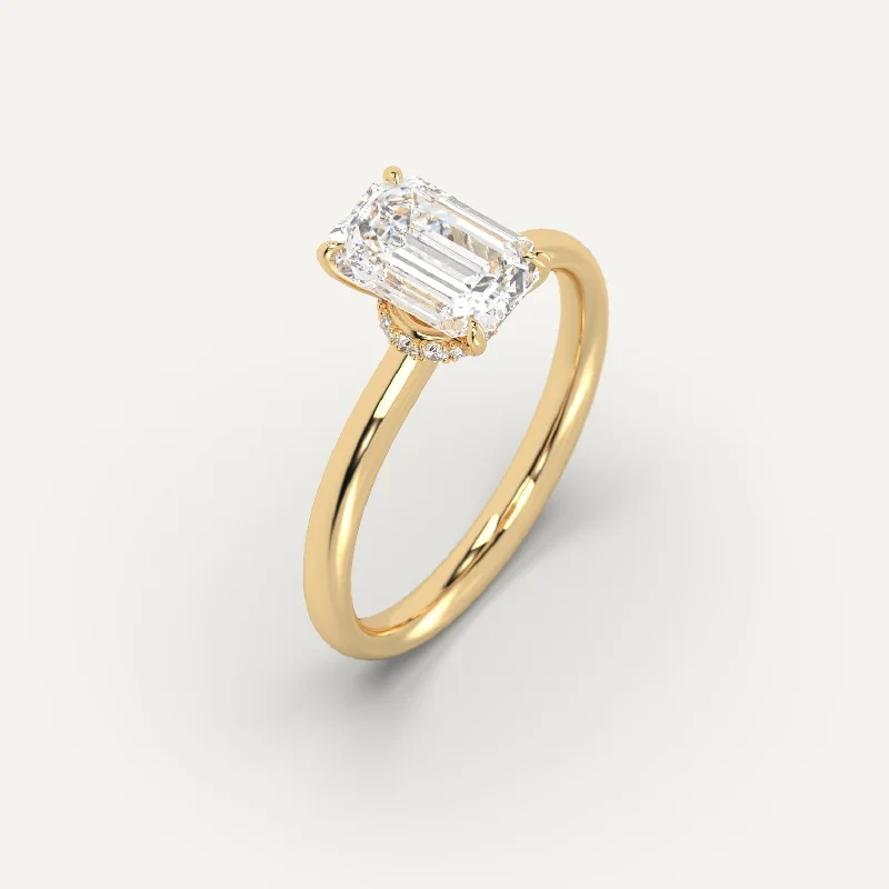 minimalist gold ring for everyday wear -3 carat Emerald Cut Diamond Ring