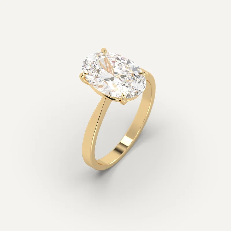 luxury statement ring for women -3 carat Oval Cut Diamond Ring