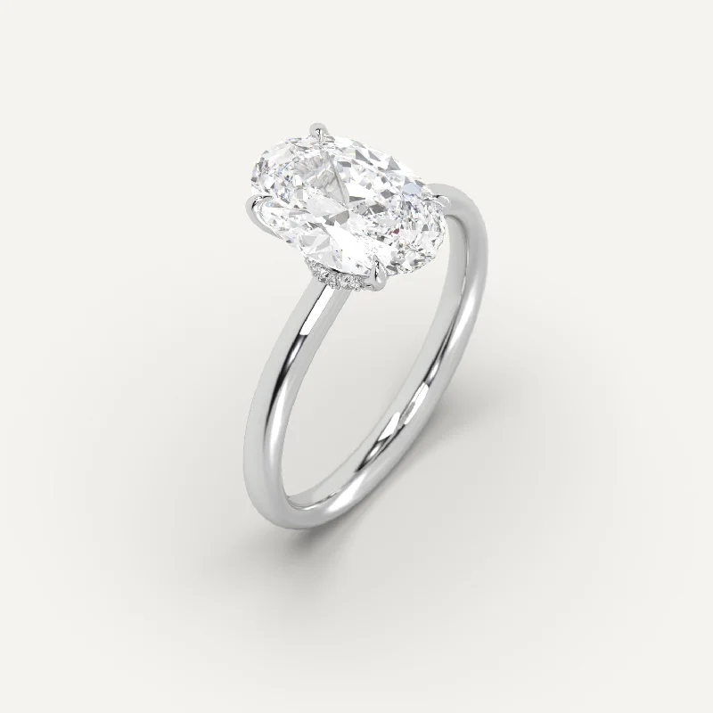 anniversary band for couples -3 carat Oval Cut Diamond Ring