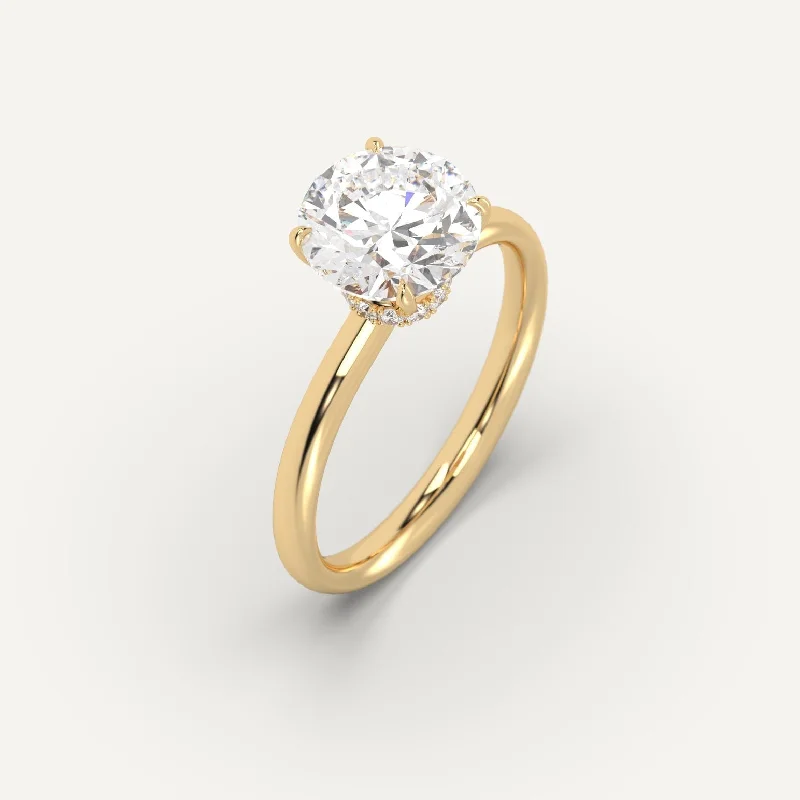 open band ring for women -3 carat Round Cut Diamond Ring