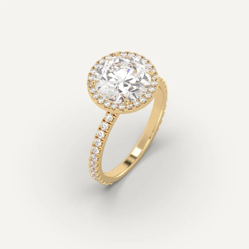 geometric ring for women -3 carat Round Cut Diamond Ring