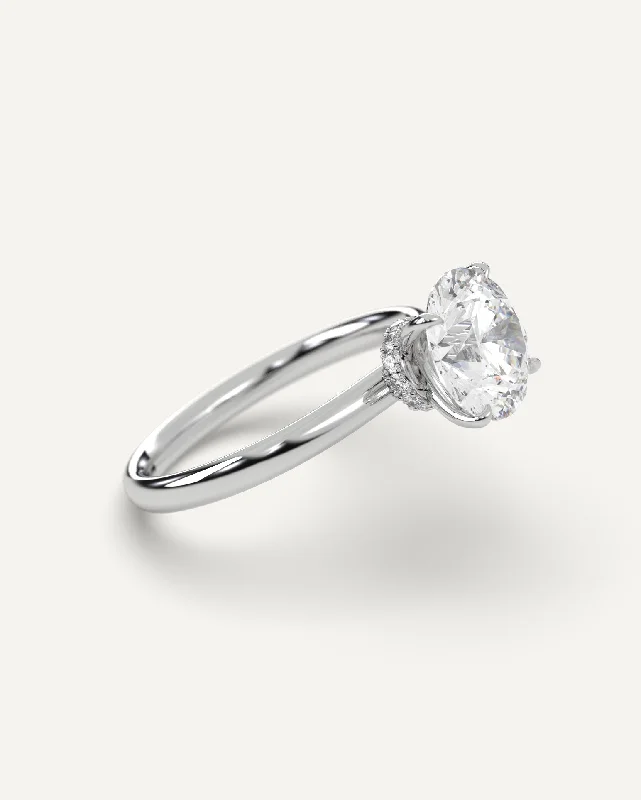 crystal adjustable ring for women -3 carat Round Cut Diamond Ring