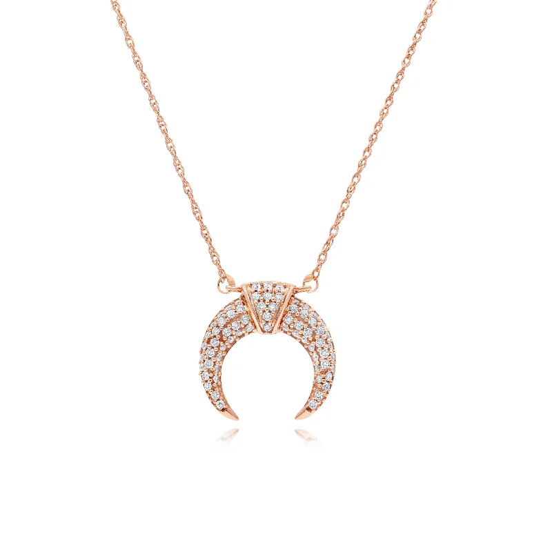 layered necklace set for women -0.30ct Diamond Necklace set in 14KT Rose Gold / AP11308C