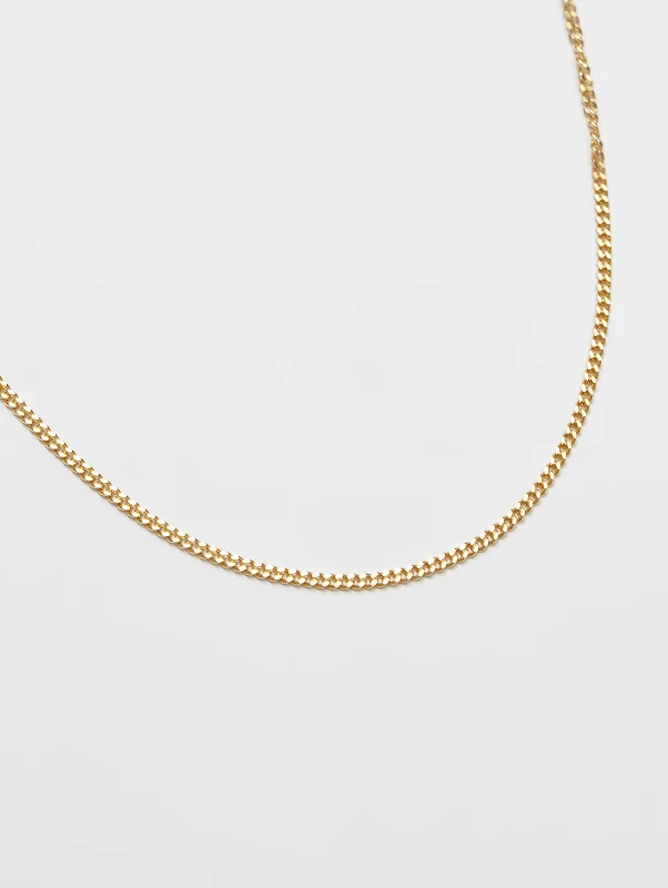 silver heart necklace for women -Curb Chain in Gold