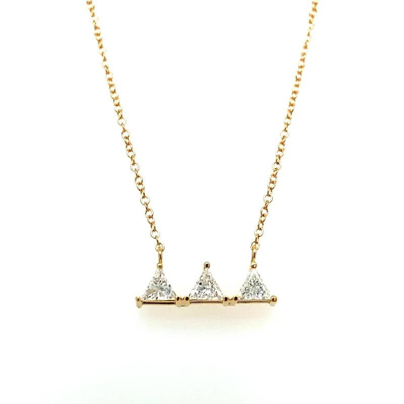 rose gold bar necklace for women -Custom Tri Delta Diamond Necklace