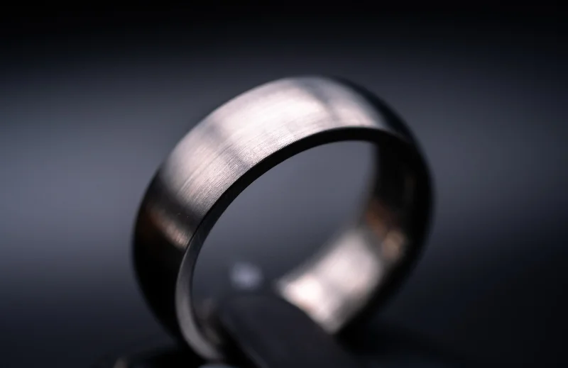 black diamond ring for men -Damascus Stainless Steel Ring