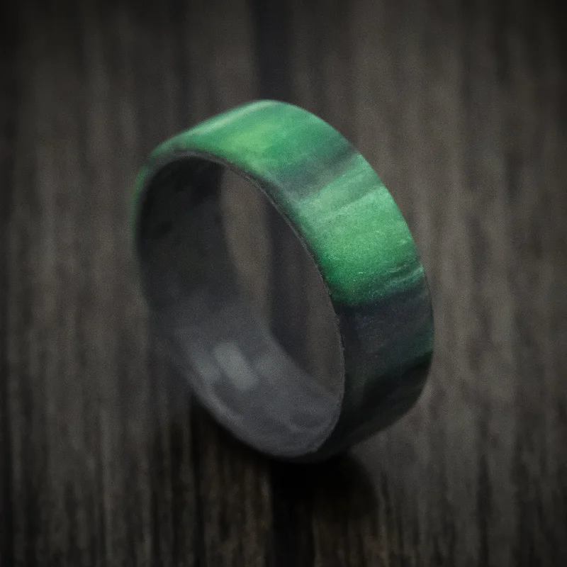 matching promise rings for couples -Emerald City DiamondCast and Carbon Fiber Ring