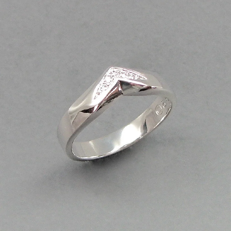 sterling silver ring for men -Gent's Arc Wedding Band