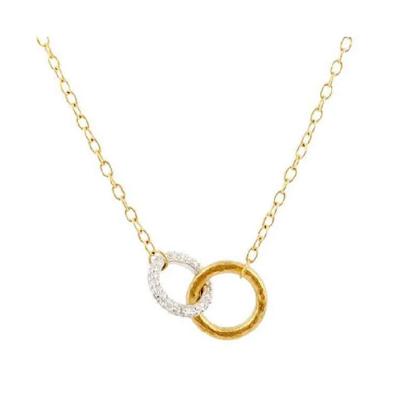 emerald pendant necklace for women -Gurhan 24K Yellow Gold and Diamond Hoopla Hoop Necklace