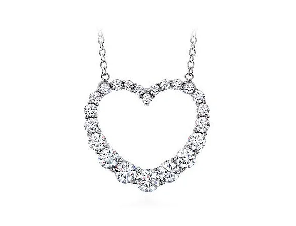 romantic heart necklace for girlfriend -Hearts On Fire Diamond Heart Necklace