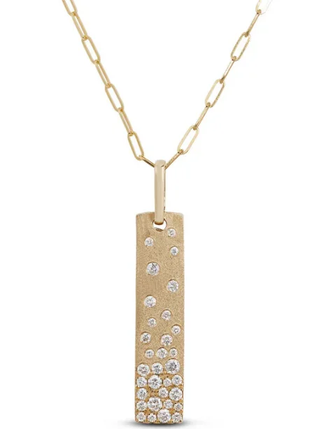 diamond tennis necklace for women -Lady's Yellow 14 Karat Satin Necklace Length 18 0.50tw Round Diamonds