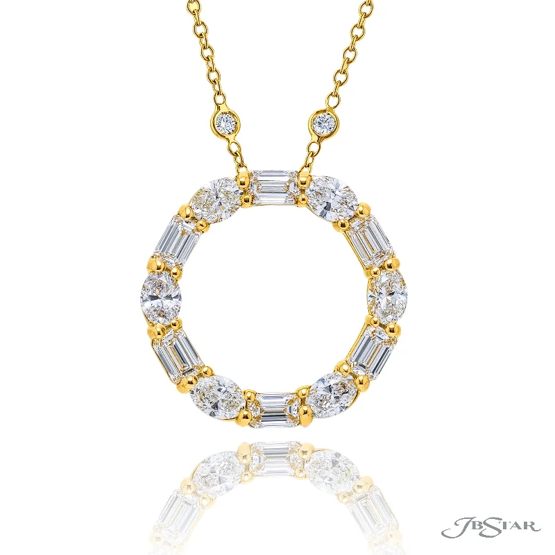 gold chain necklace for everyday wear -Lady's Yellow 18 Karat Necklace With Various Shapes Diamonds