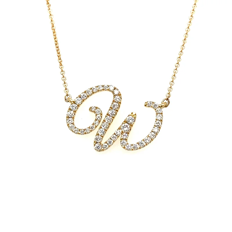 bohemian style necklace for women -Lisa Nik "W" Initial Necklace