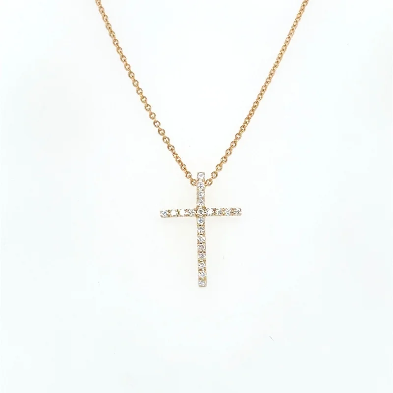 dainty cross necklace for women -Yellow Gold Cross Necklace